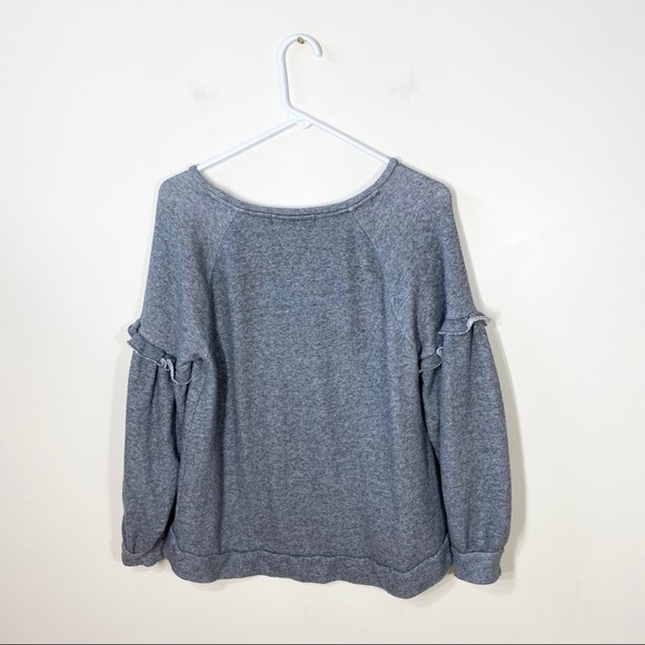 Ann Taylor LOFT | ruffled sleeve sweatshirt - Picture 6 of 8